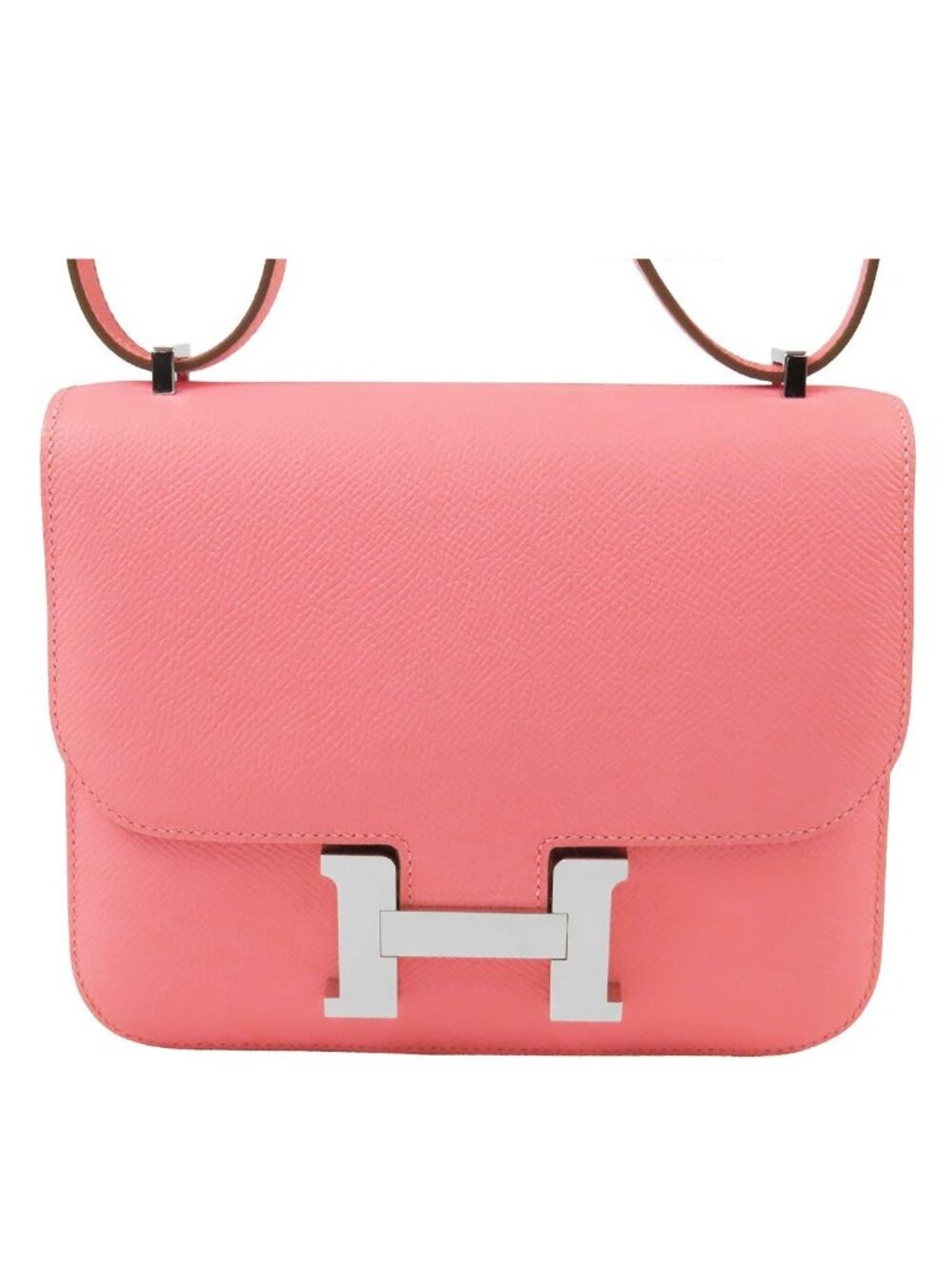 Hermes Constance 3 Mini Rose Confetti Silver Epsom Miroir Shoulder Bag